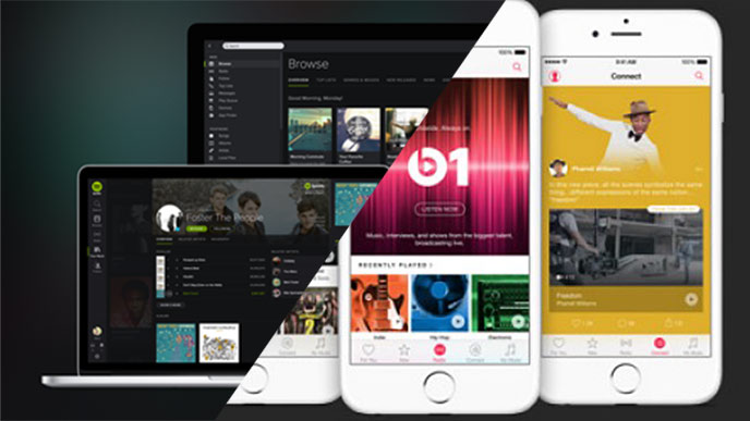 Spotify and Apple music on skrämar