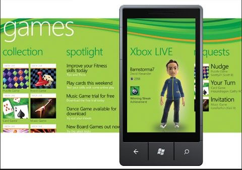 Spelskärmen för Windows Phone 7