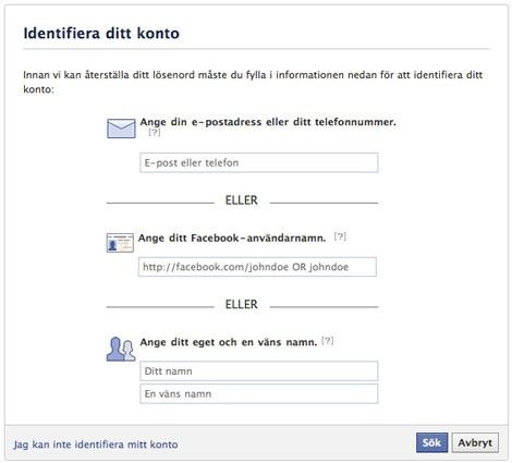 Facebook - Identifiera ditt konto