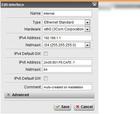 Sätt en IPv6-gateway-adress på lan-porten