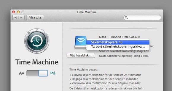 koppla in Time Capsule direkt till Mac
