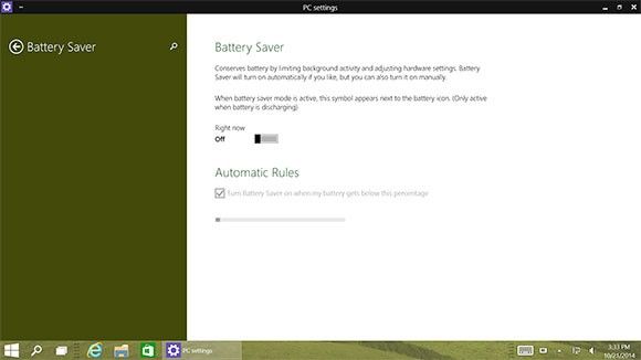 Battery save Windows 10