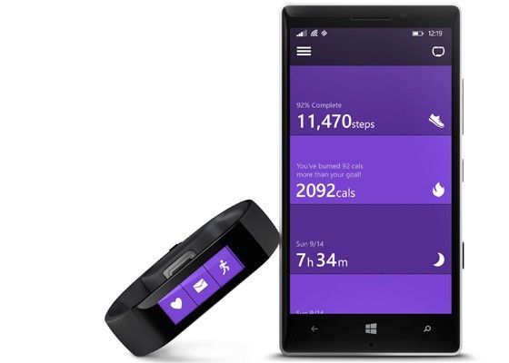 Microsofts bidrag till kategorin är armbandet Band och mjukvaran Health. Armbandet är kompatibelt med Windows, Android och Ios. Foto: Microsoft.