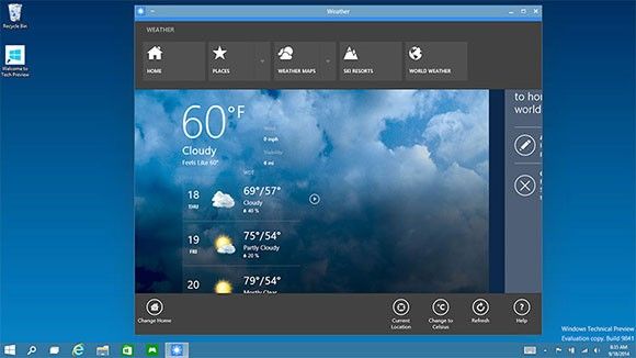 Väderapp Windows 10