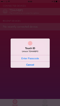 Mac ID på din Iphone ber dig låsa upp din Mac med Touch ID, eller med pin-kod om du har en äldre Ios-enhet.