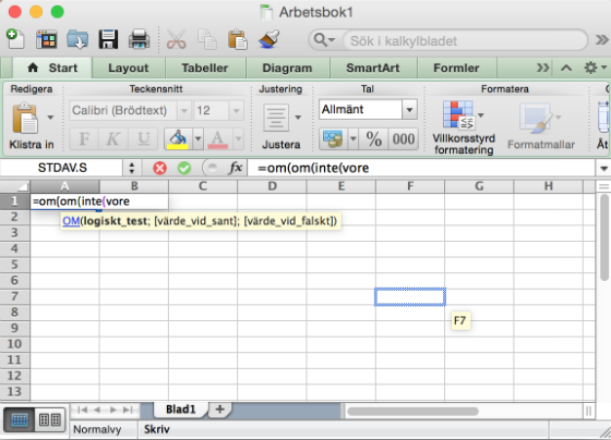 Ändra formelspråk i Excel