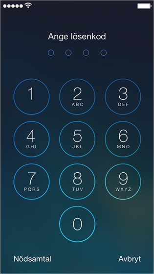 Iphone lösenkod