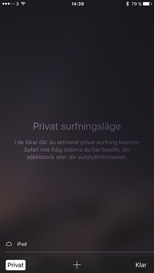 Privat surf på IOS