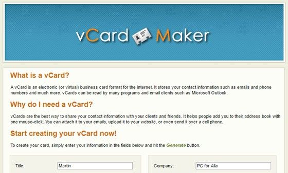 Vcard maker