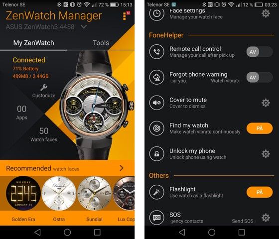Asus Zenwatch 3 app