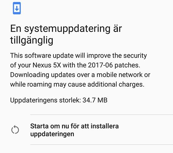 Android uppdatering