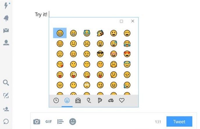 Emoji-panel i Windows 10 – bara för amerikaner