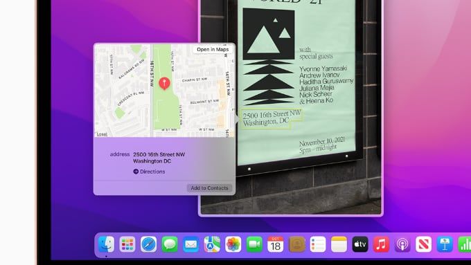 Live text Mac OS Monterey