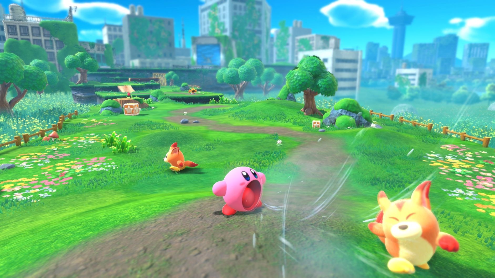 Kirby äter en fiende