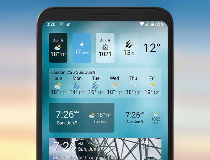Weawow väder widget Android