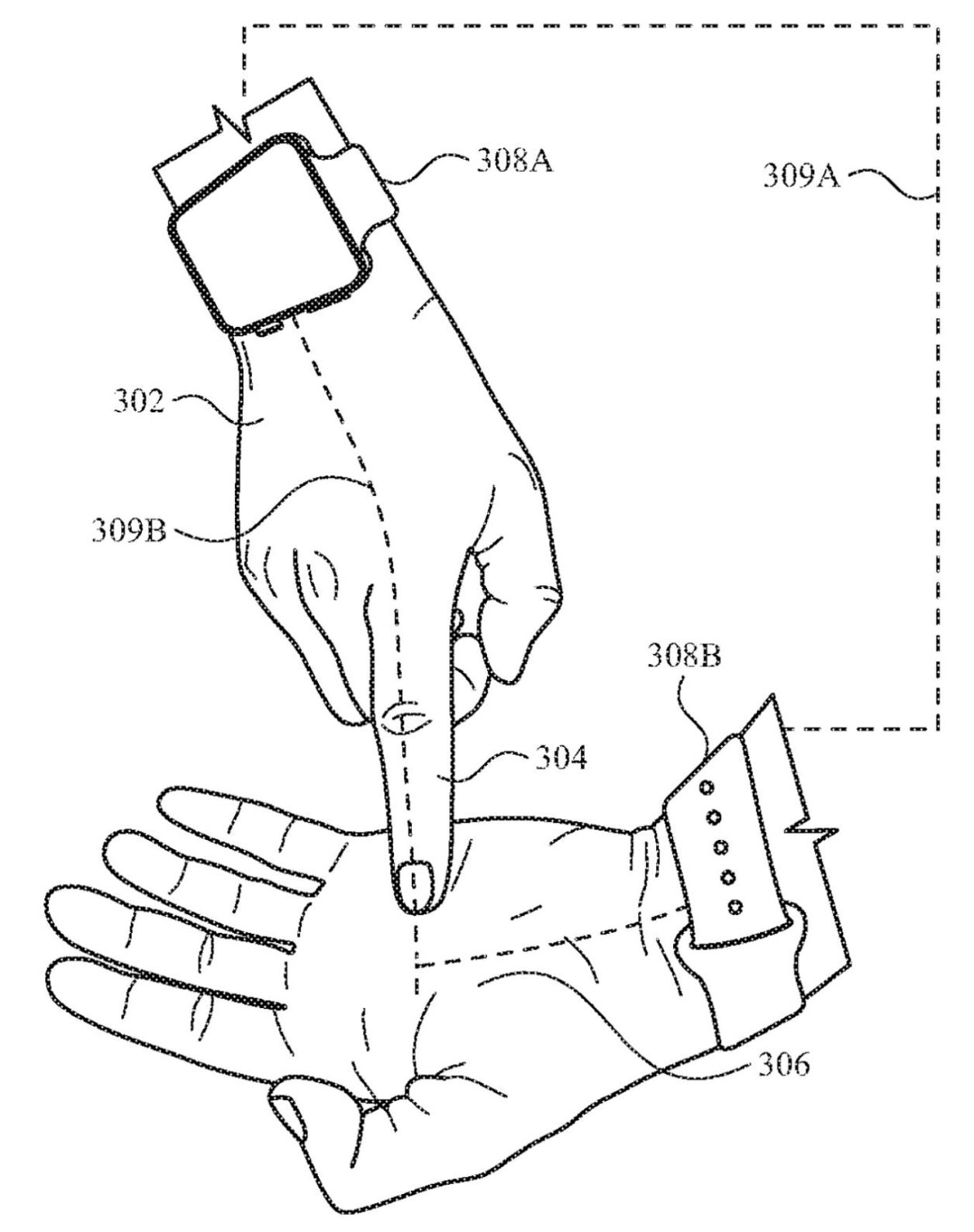 Två Apple Watch-liknande armband med sensorer