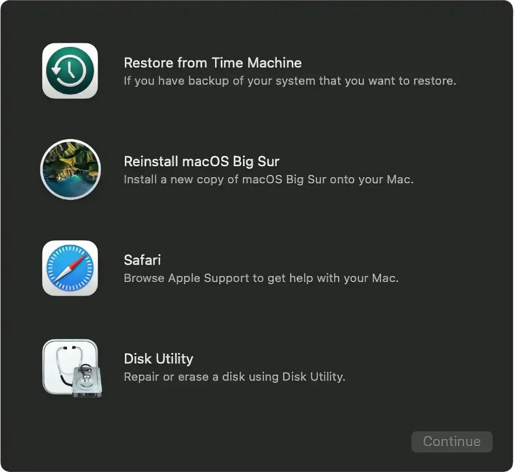 Mac OS återställningsverktyg
