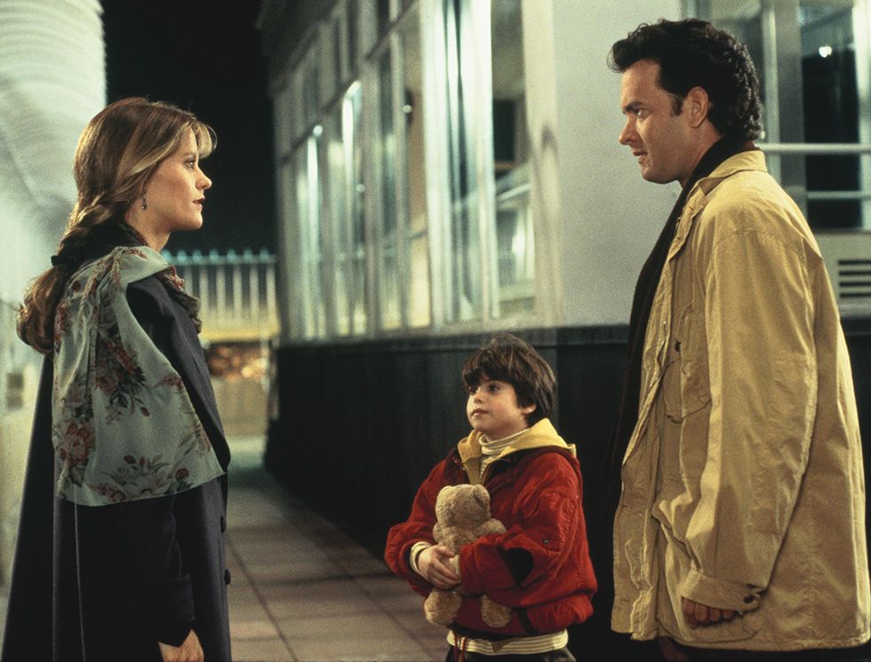 Scen ur filmen Sömnlös i Seattle med Meg Ryan och Tom Hanks. Ross Malinger syns också med på bild.