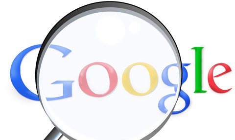Google-logga med förstoringsglas