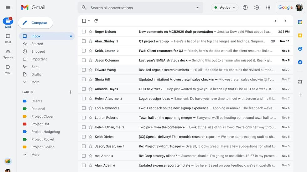 Gmail gränssnitt ny