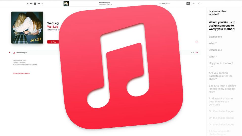 Apple Music på webben med sångtexter