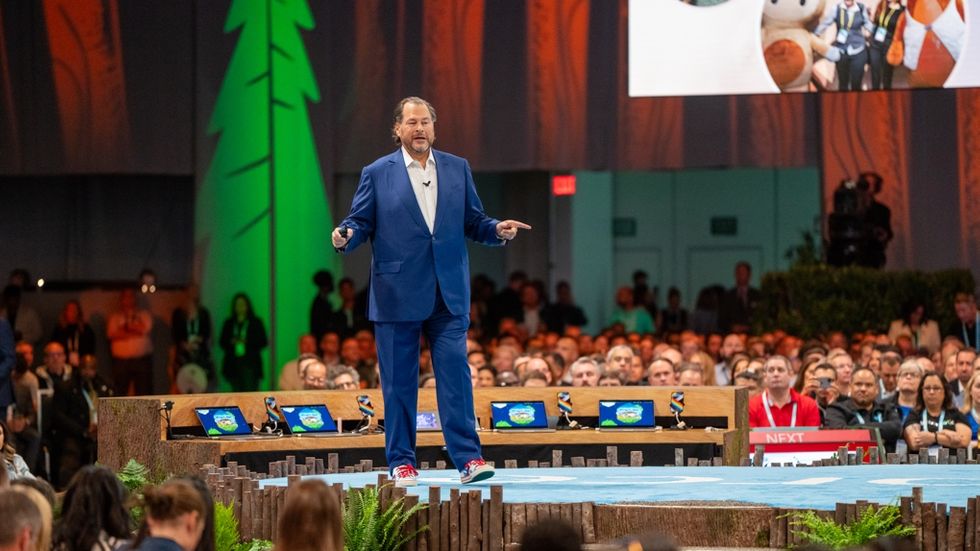 Marc Benioff, vd för Salesforce, under sitt keynote på Dreamforce-konferensen i september.